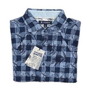 Daniel Cremiuex 38 Kyoto Men's Large Gingham Print Shirt Long Sleeve Blue NEW